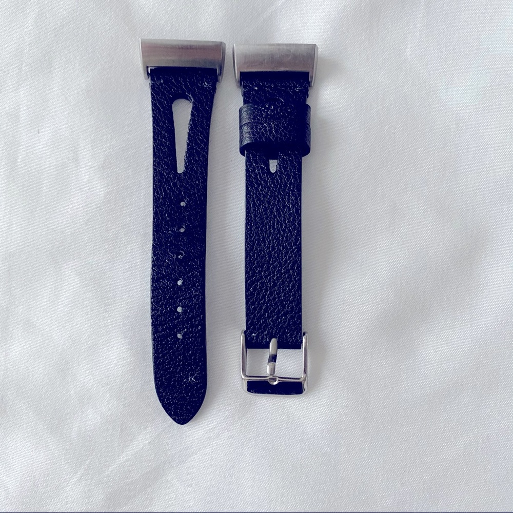 Fitbit 3 Black Leather Replacement Band